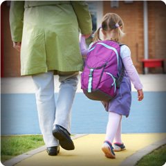 Kids walking to school safely